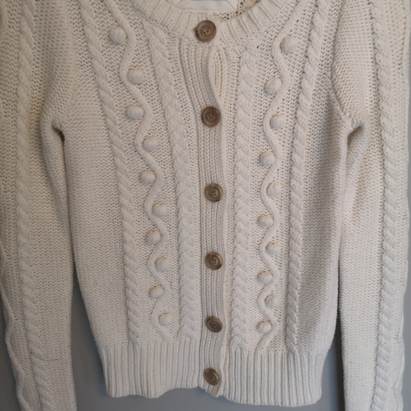 Aerie Y2K Textured Chunky Cable Knit Cardigan with Bobbles and Button Fr… - Picture 4 of 12